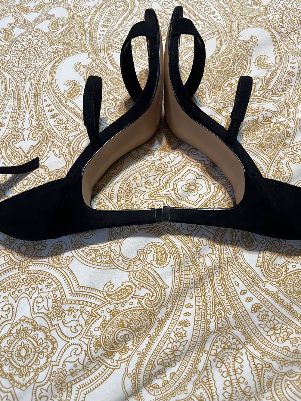 Michael Kors Black Suede Strappy Ankle-Heel Sandals - Picture 3 of 4